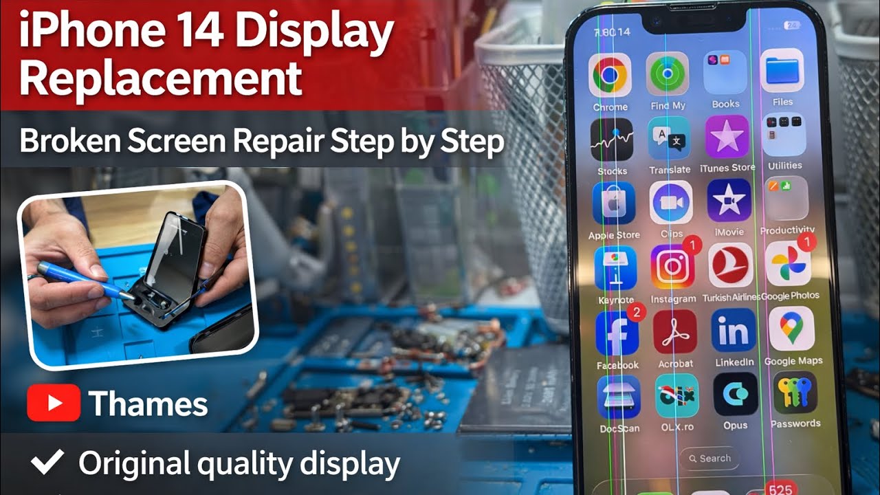 iPhone 14 Display Replacement | Broken Screen Repair Step by Step 🛠️🔧#iphonerepair #btechxpert #fix 