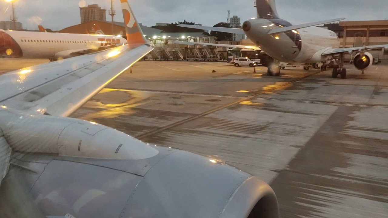 Táxi e decolagem de Congonhas - Gol 737-800 (vídeo 4k)