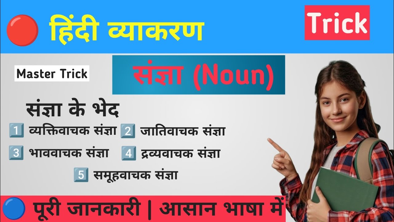 संज्ञा (Noun) के पाँचों भेद | हिंदी व्याकरण Master Trick से आसान समझें |#HindiVyakaran #Sangya #Noun