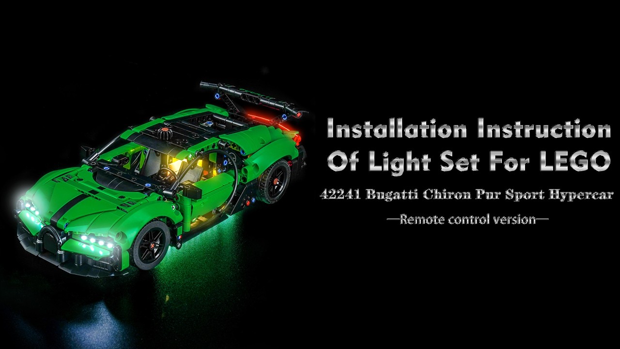 Installation Instruction Of Light Set For LEGO 42241 Bugatti Chiron Pur Sport Hypercar.