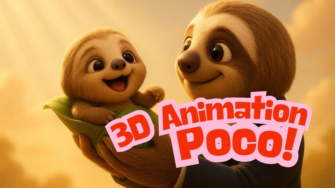 3D Animation Slow, Ruby & Poco –The story of the sloth family 🦥🎶