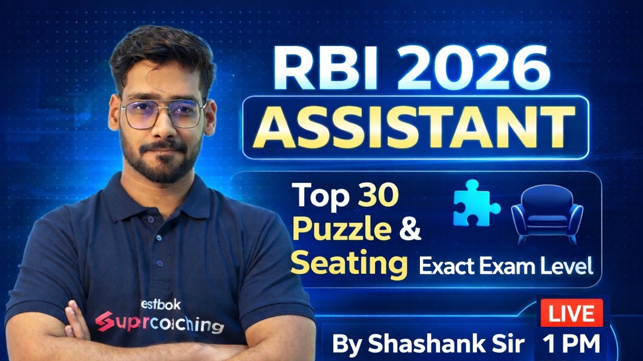 RBI Assistant 2026 | Puzzle & Seating Exact Exam Level Questions | RBI Reasoning PYQs Shashank sir