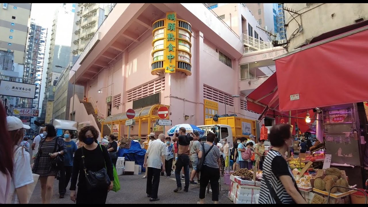 鵝頸橋街市寶靈頓道市況!! 一個相當熱鬧既十字路口!! 室內街市反而無人!!  22/07/2021