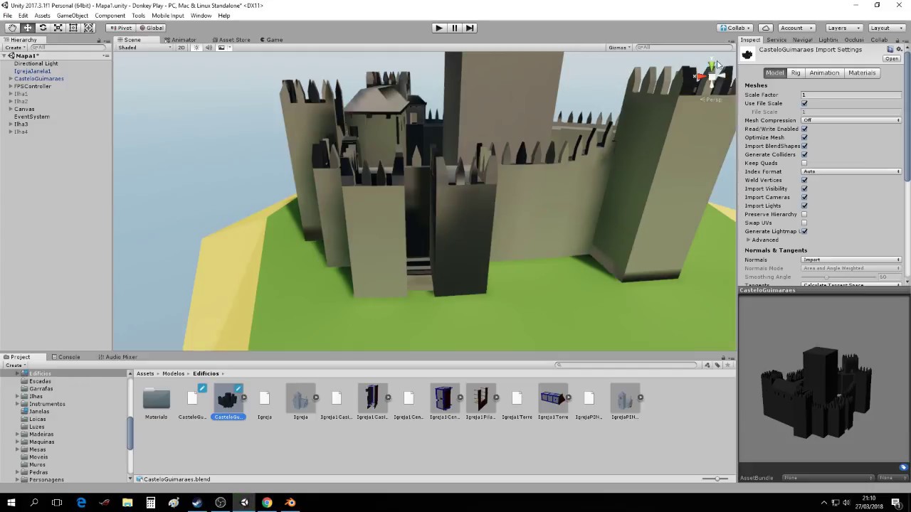 Constru&ccedil;&atilde;o 3D Castelo de Guimar&atilde;es Portugal PT