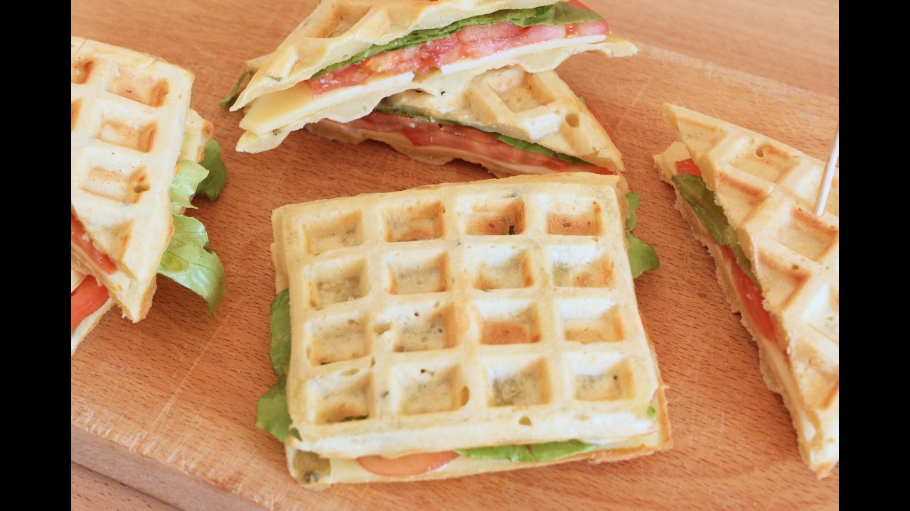WAFFLE SALATI - ricetta semplice e veloce - waffle easy recipe