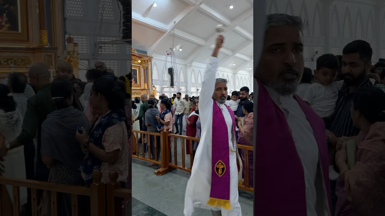 Velankanni church blessing #velankanni #church #christian #holywater #priest #india #indian #blessed