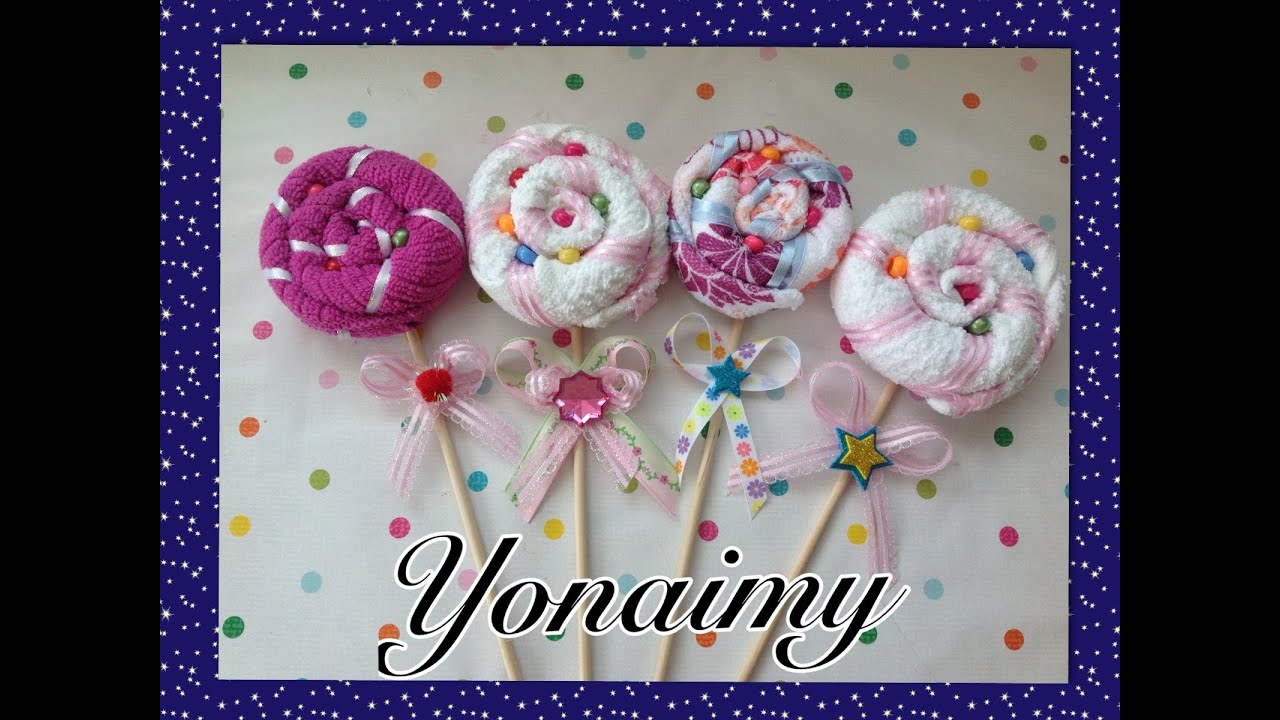 PALETAS HECHAS CON TOALLITAS FACIALES IDEALES PARA RECUERDOS DE BABY SHOWERS  .