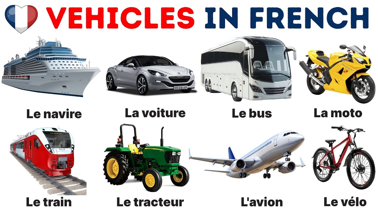 Vehicle Names in French | Vehicles Vocabulary | Types of Vehicles in French | Learn French