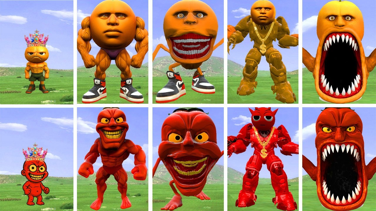 ALL NEW EVOLUTIONARY FORMS OF ODINDINDUN ODINDIN MONSTER VS PEPPER DINDUN MONSTER IN GARRY'S MOD!