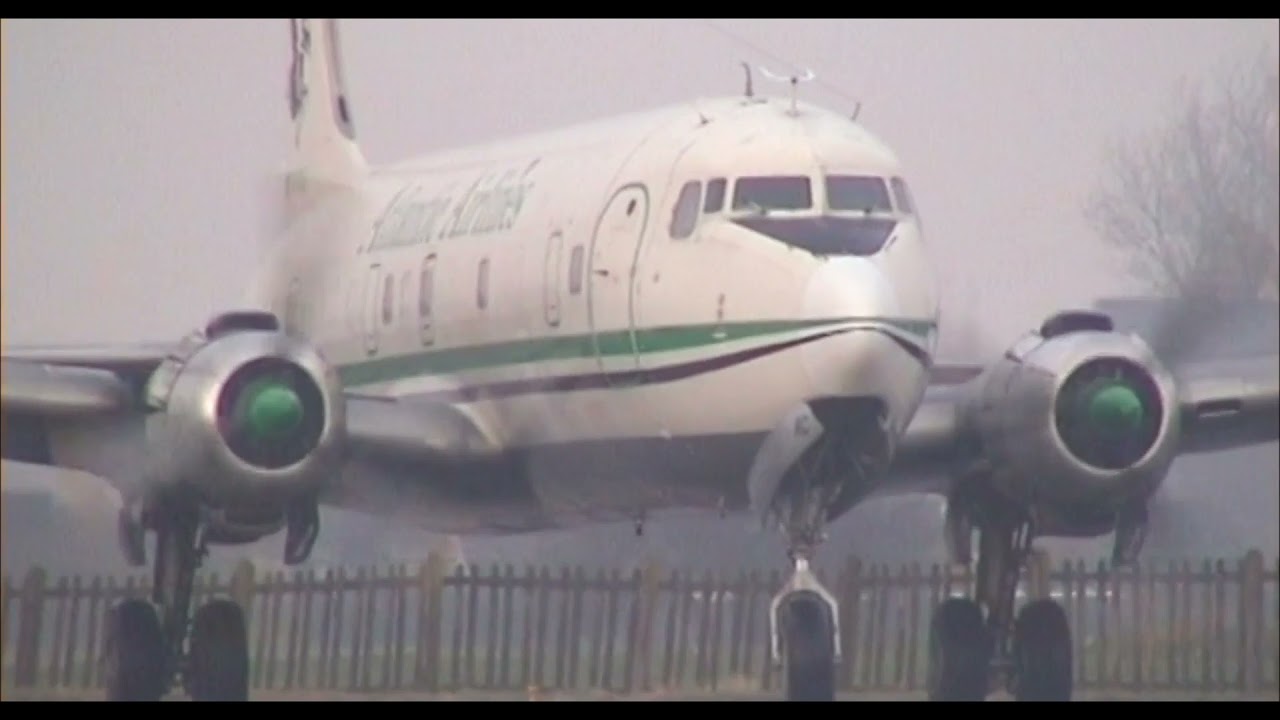 3 attempts , DC-6 AAG  G-SIXC at Ostend Airport Part 1
