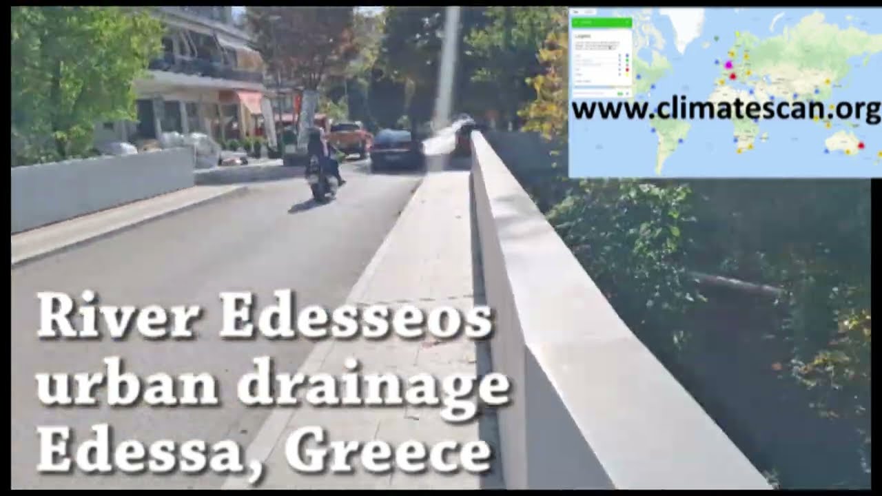 River Edesseos urban drainage Edessa, Greece