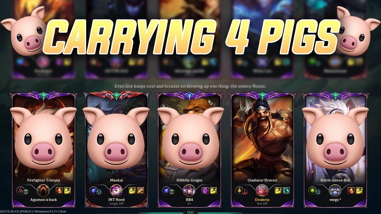 CAN BEST DRAVEN CARRY 4 PIGS IN HIGH ELO??