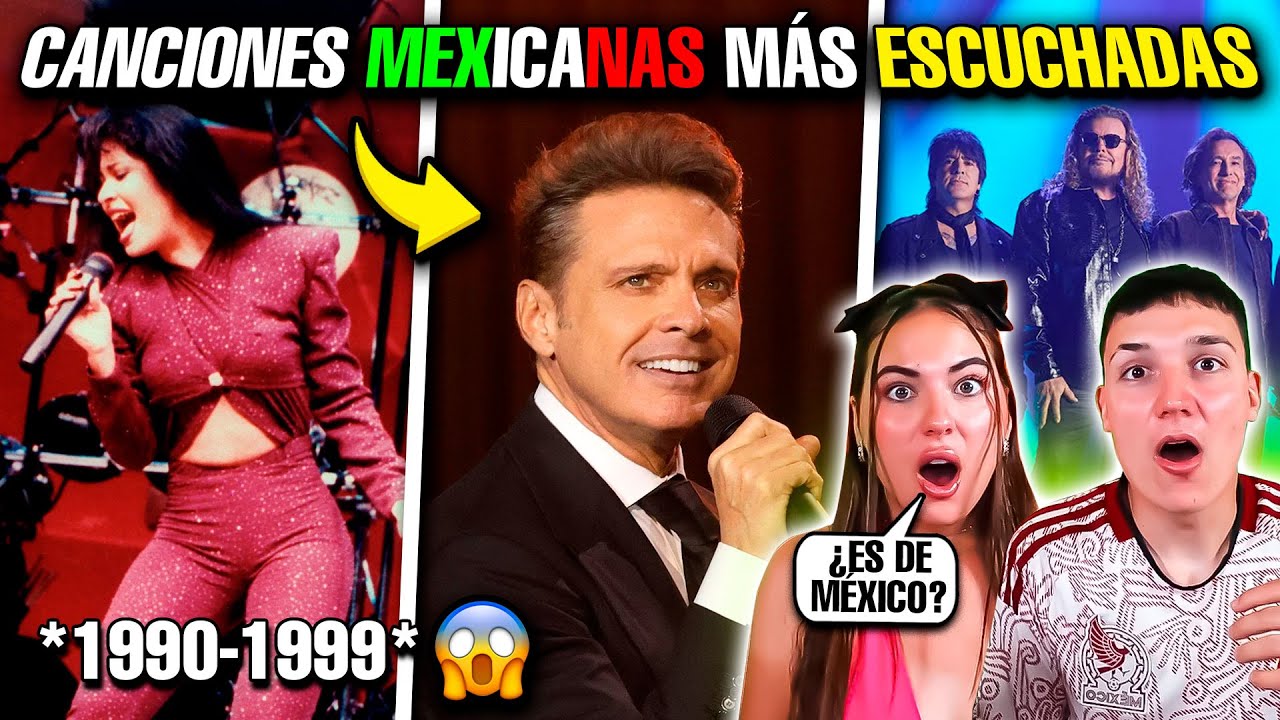 CANCIONES MEXICANAS MÁS ESCUCHADAS de los AÑOS 90S 😱🇲🇽 MIS SOBRINOS REACCIONAN🇪🇸