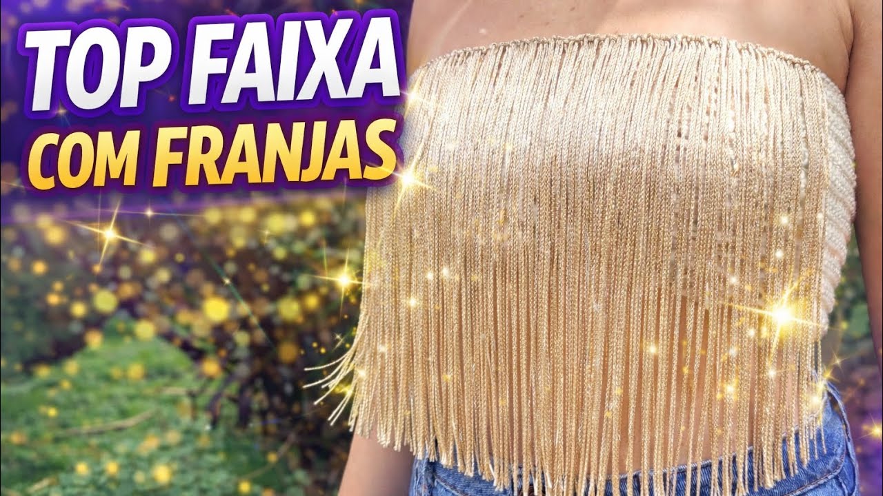 Top Faixa de Crochê com Franjas Brilhantes ✨ | Fácil, Ajustável e Perfeito pro Carnaval