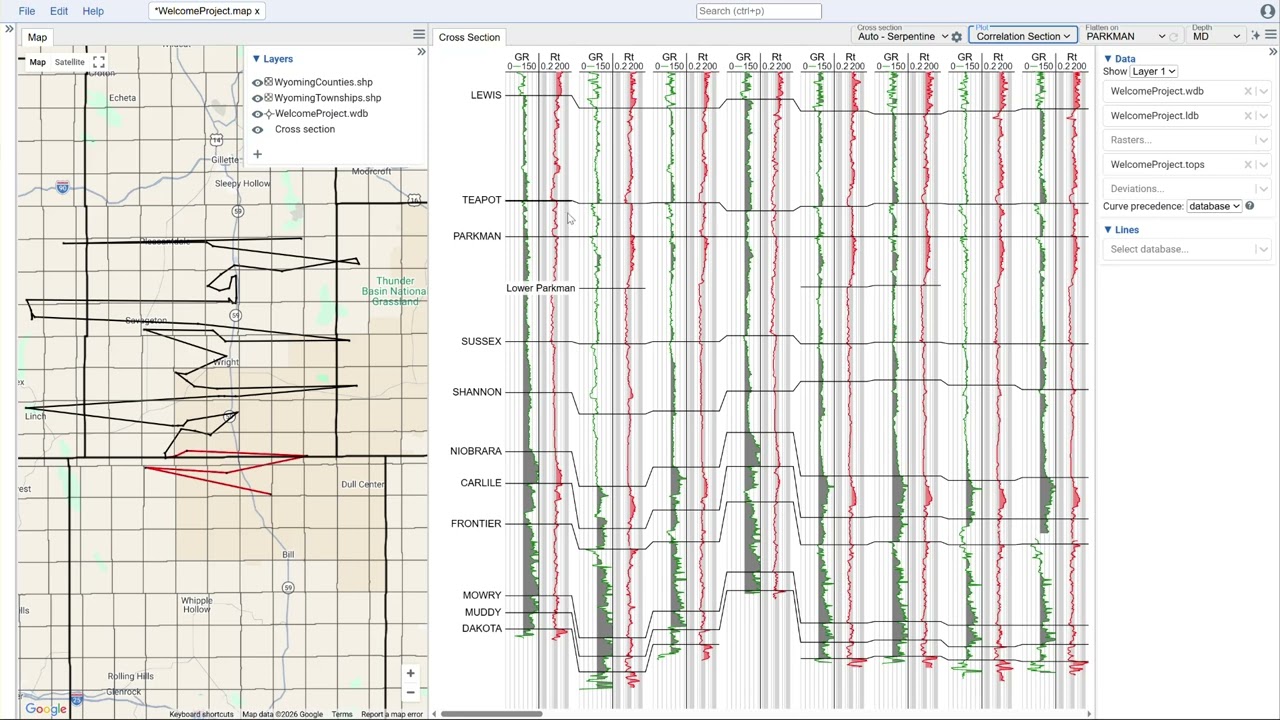 How to add cross-sections to a map in Danomics