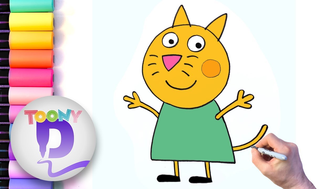 How to Draw Candy Cat | Peppa Pig