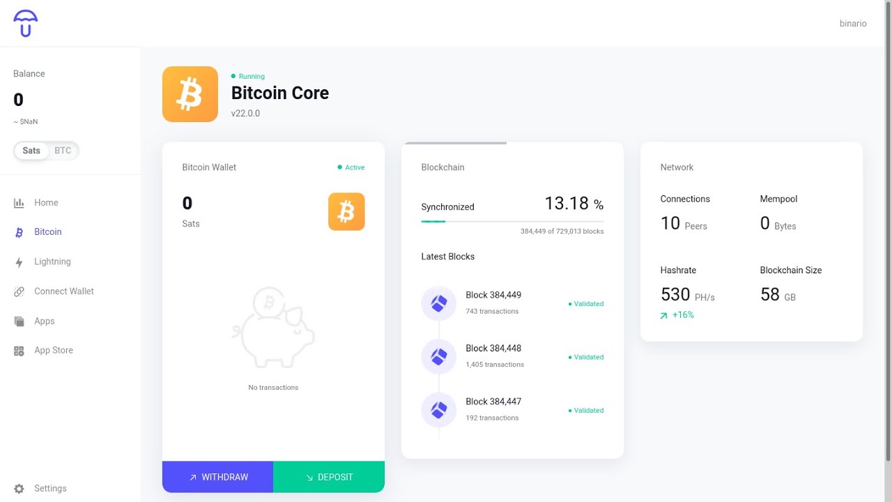 Full Node de Bitcoin com Umbrel