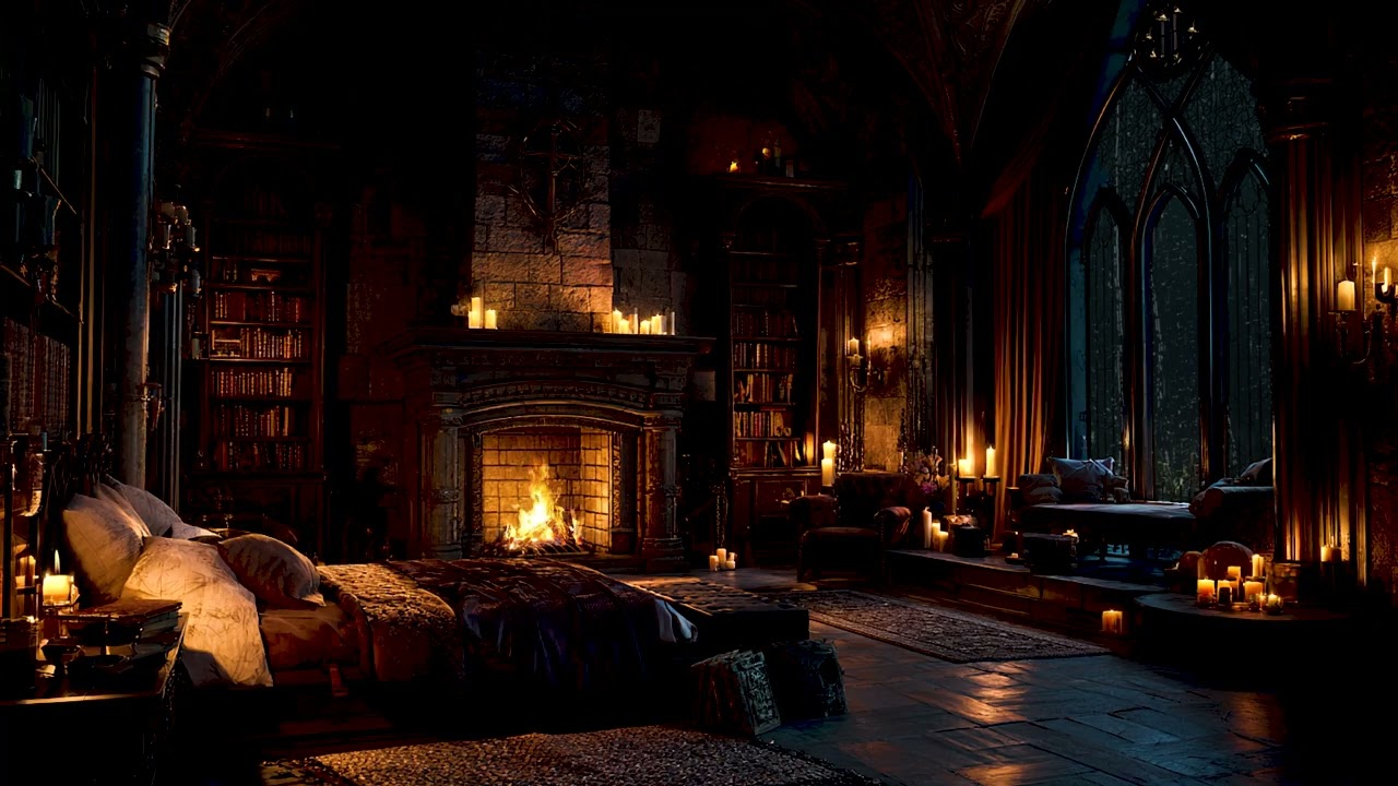 Deep Sleep Music | Ancient Castle Night Piano for Instant Relaxation