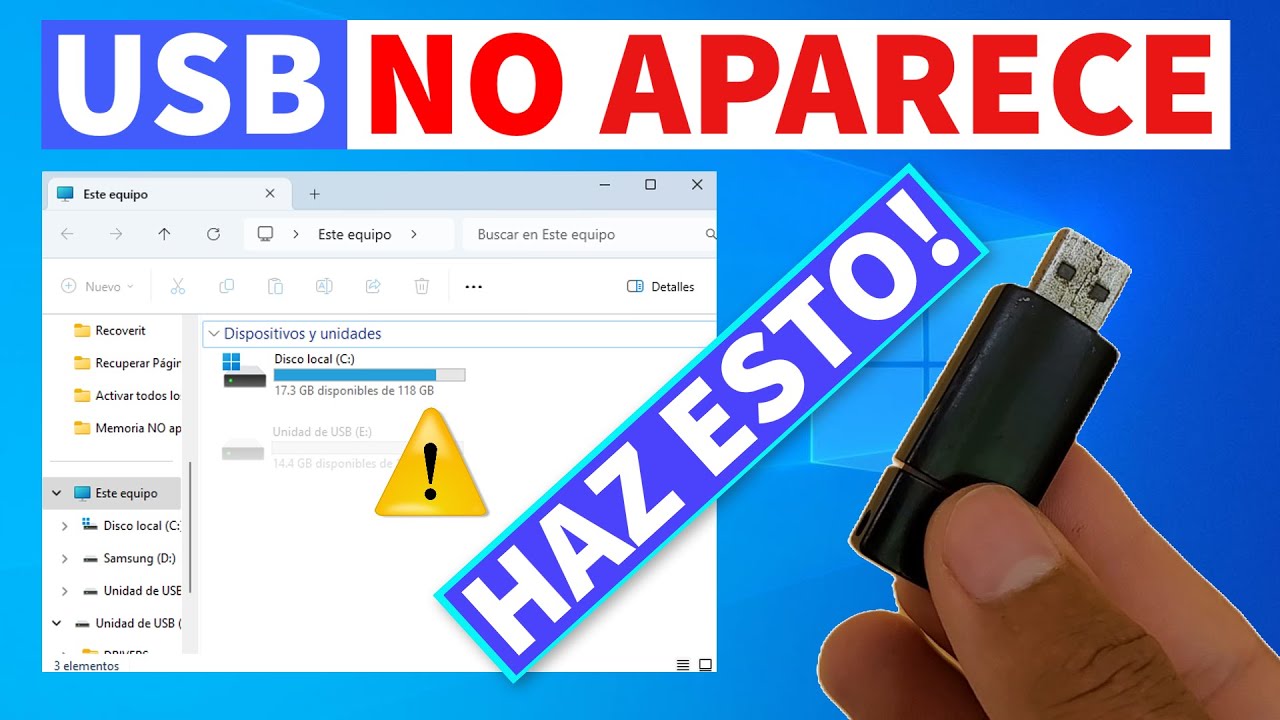 ➡️Memoria USB NO Aparece en Windows ✅Haz Esto en tu PC y la Volverá a Reconocer 2024
