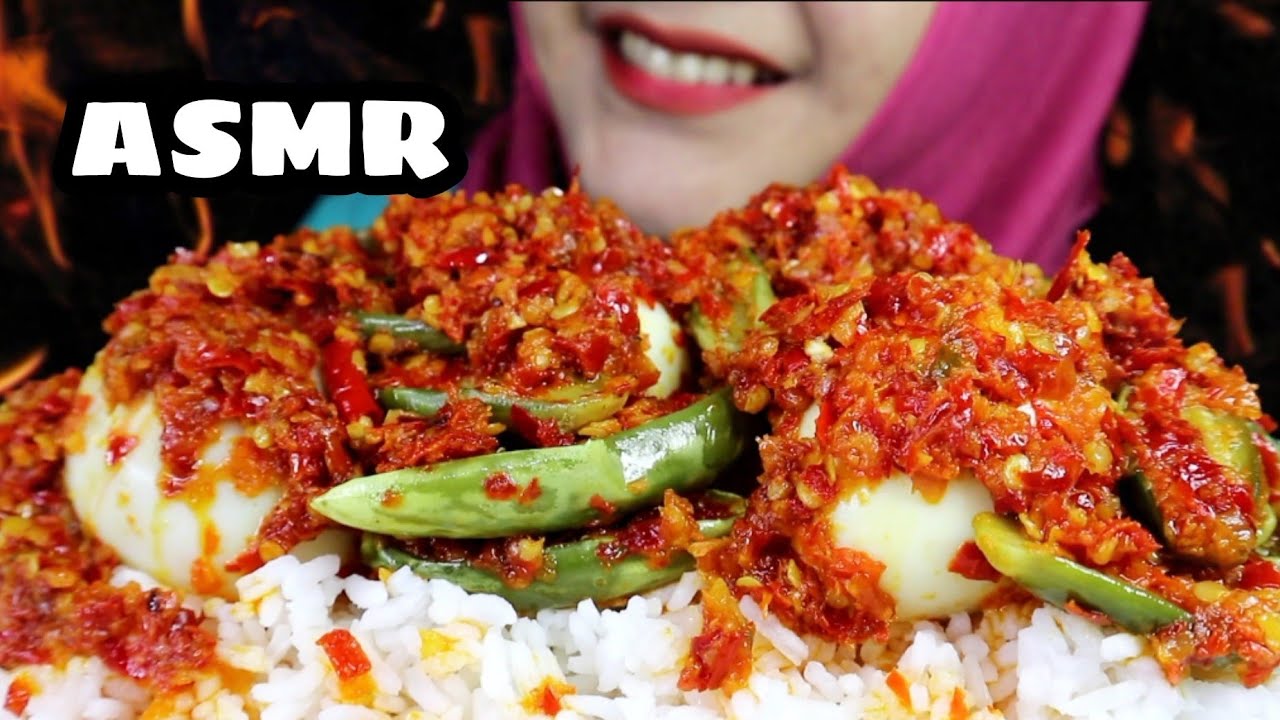 ASMR TELOR BEBEK BALADO + TERONG || ASMR INDONESIA || EATING SOUND