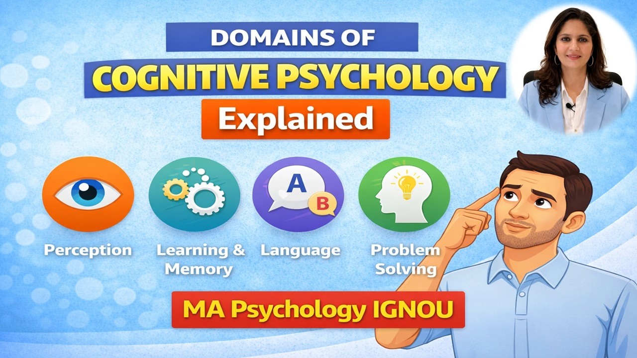 MA Psychology IGNOU Domains of Cognitive Psychology in Hindi  एम.ए. संज्ञानात्मक मनोविज्ञान के डोमेन