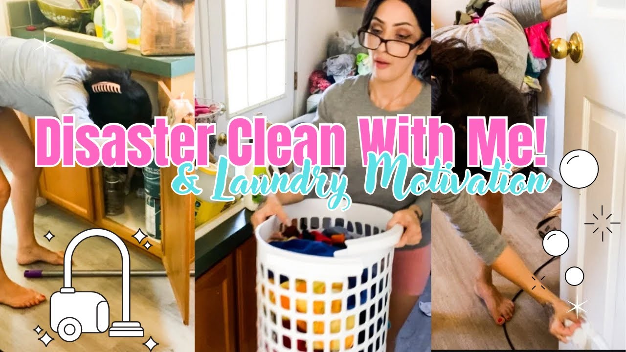 Disaster Clean With Me 🧽 #cleanwithme #laundrymotivation #cleaningmotivation #reallife