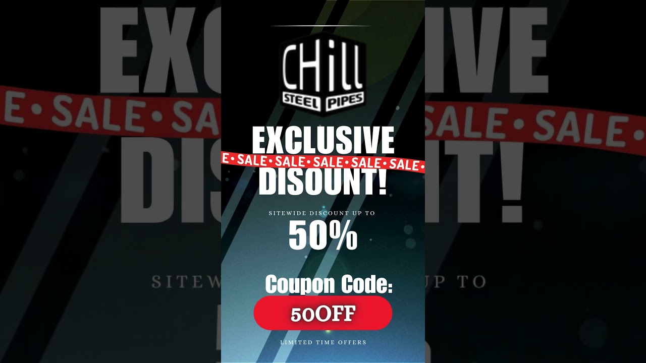 Chill Steel Pipes Sitewide Code! #MetalBong #SmokeInStyle #DurableDesign #50percentoff #shopnow