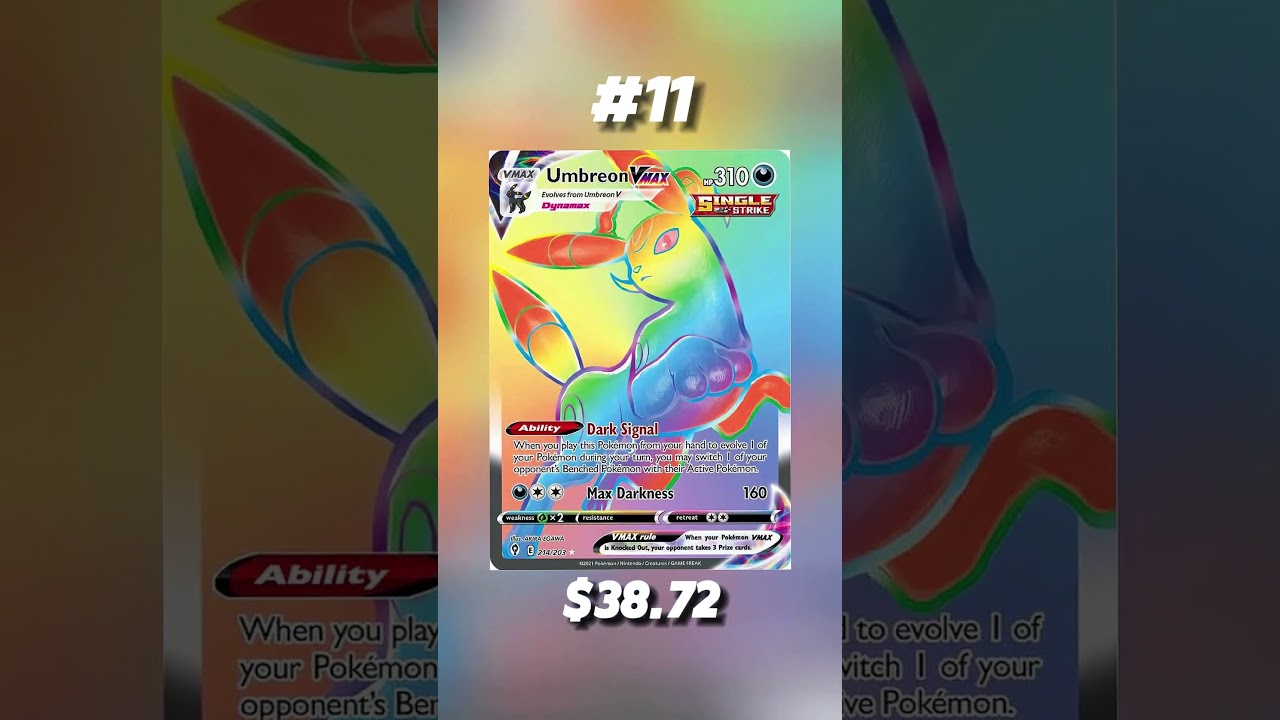 Top 15 Umbreon Full Art Pokemon Cards 🌑 #umbreon #pokemoncards #noctali