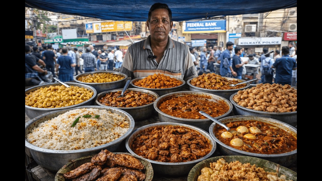 Huge Crowd for Cheap Meals | কলকাতার রাস্তায় সবজি ভাত 30 টাকা মাছ ভাত 50 টাকা মাংস ভাত 55 টাকা