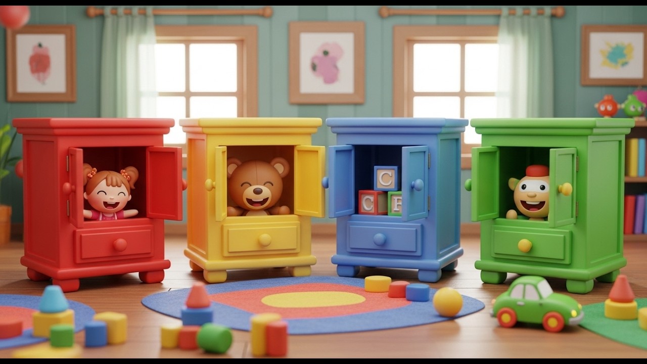 Four Little Toy Cupboards Open Open Open | Nursery Rhymes for Kids & Baby Songs