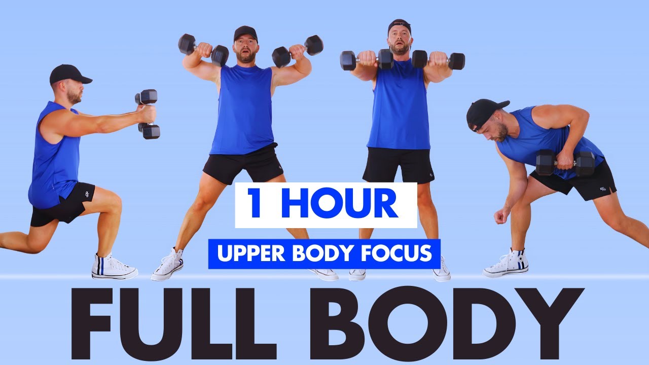 1-HOUR Full Body Dumbbell Workout | Strength with Upper Body Focus