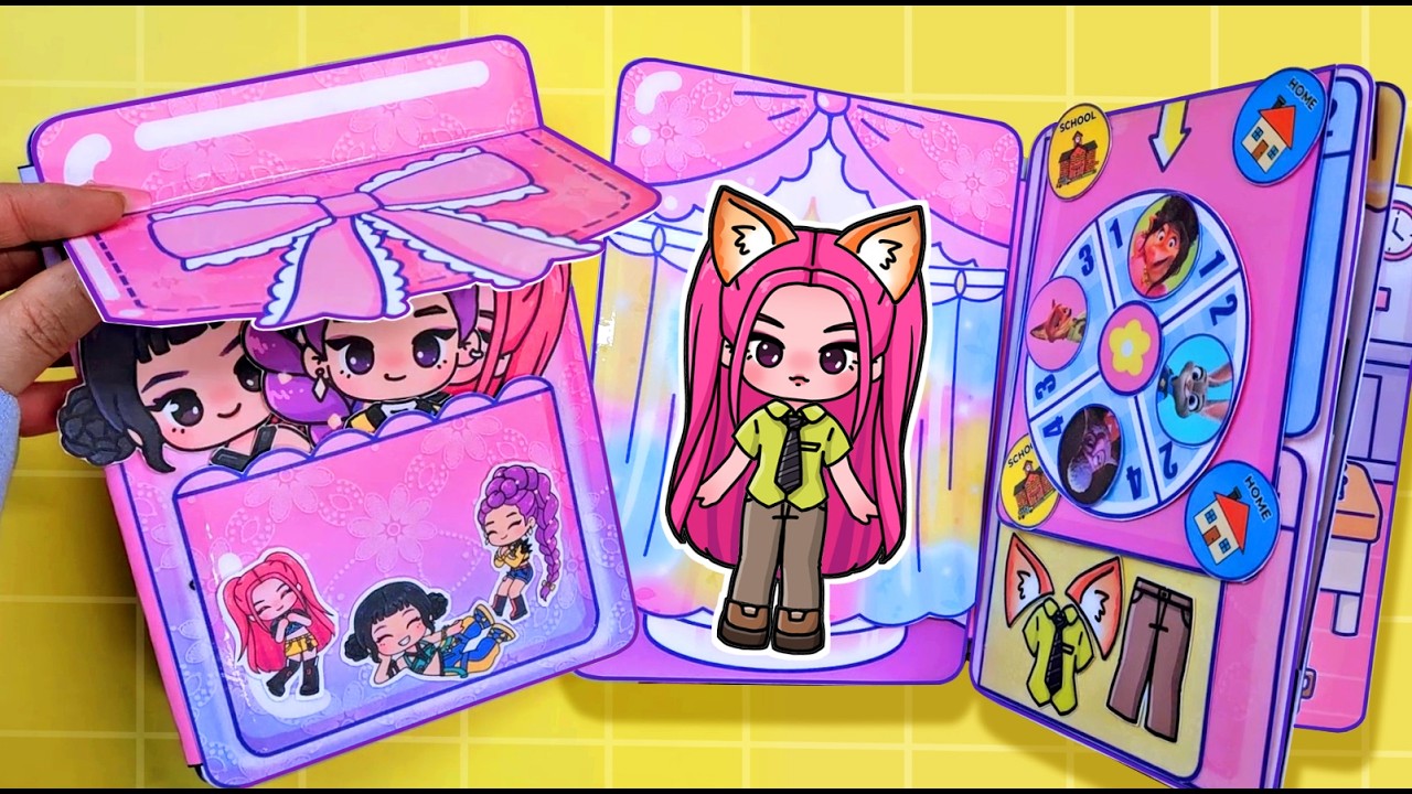 Kpop Demon Hunters Dressup Game book #zootopia2 #paperdiy #종이놀이 #backtoschool