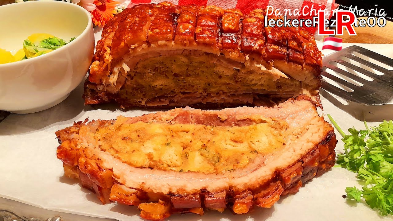 leckere Rezepte OÖ 🇦🇹 Omas gefüllter Schweinsbraten mit Semmelfülle/Krustenbraten Rezept