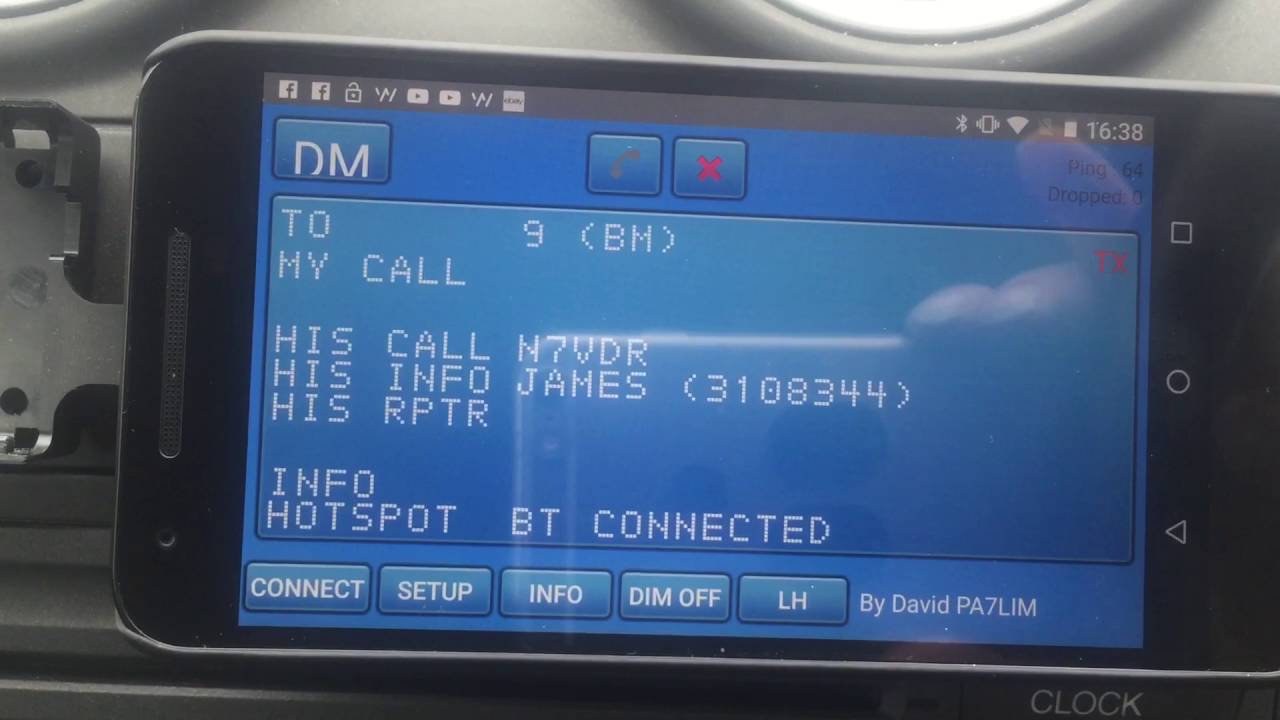 Static mobile with the BlueStack hotspot dmr 2E0UKH