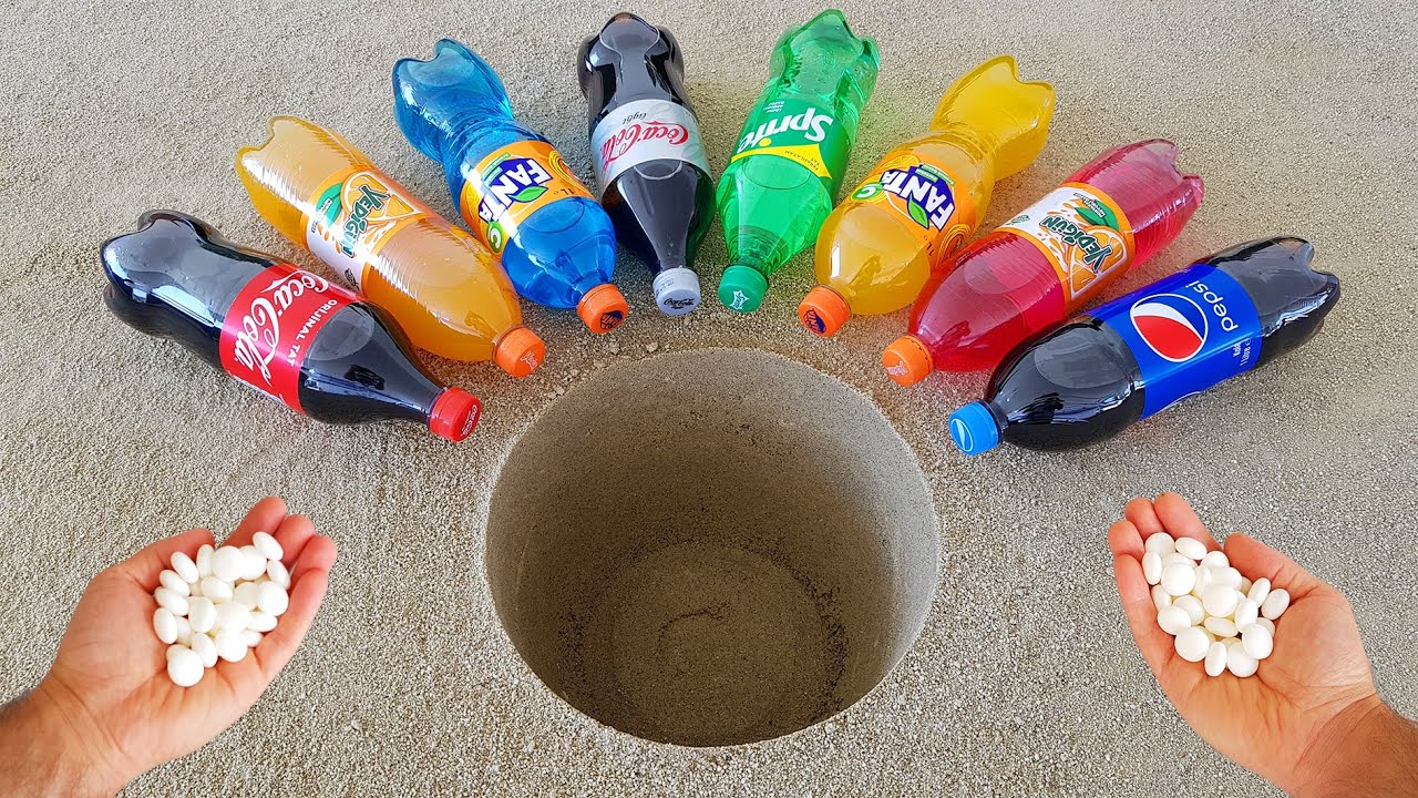 Experiment !! Cola Light, Fanta, Sprite, Pepsi, Yedigün and Mentos Underground
