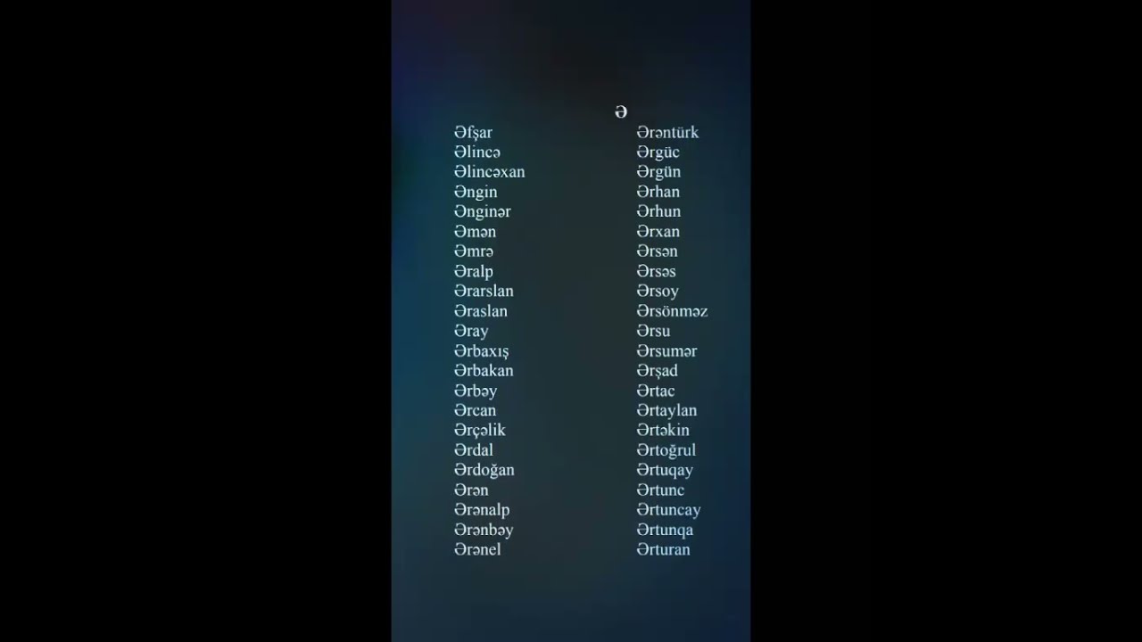 Uşaqlarımıza Türk adları qoyaq(Oğlan adları)