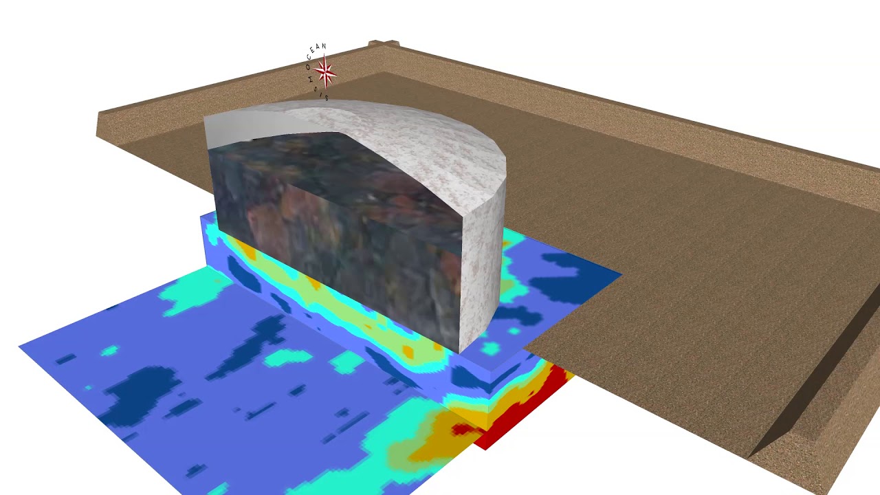 Shear wave velocities - Embankment investigation below an oil tank  - Rayleigh waves (MASW)