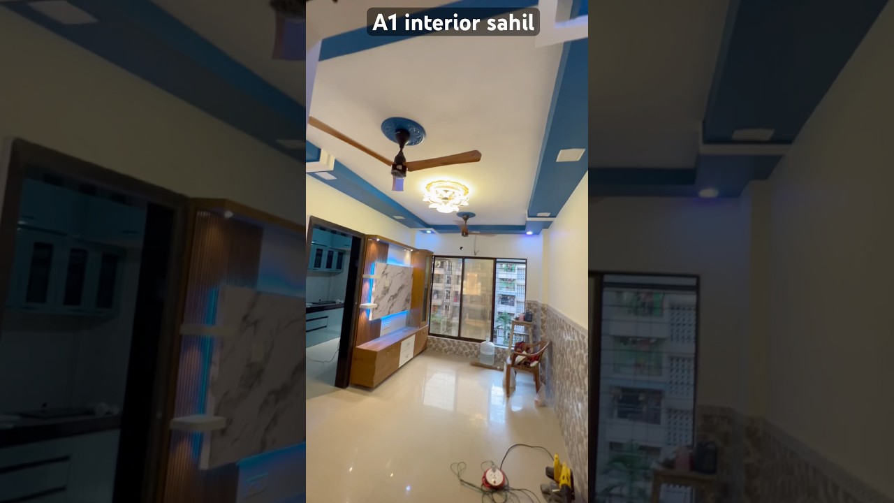 1 bhk flat simple interior design #interiordesign #interior #a1interiorsahil #shorts #flatinterior