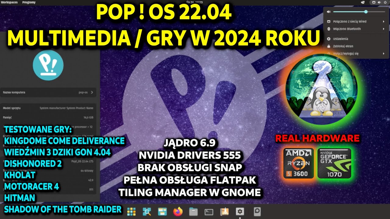 Linux PopOS 22.04 czyli system nadal w świetnej formie do grania, multimedi&oacute;w i pracy Real hardware