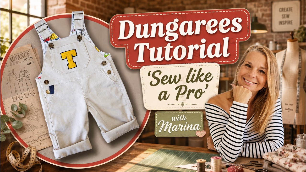 Sewing the cutest Baby Dungarees ever! Step-by-Step Video
