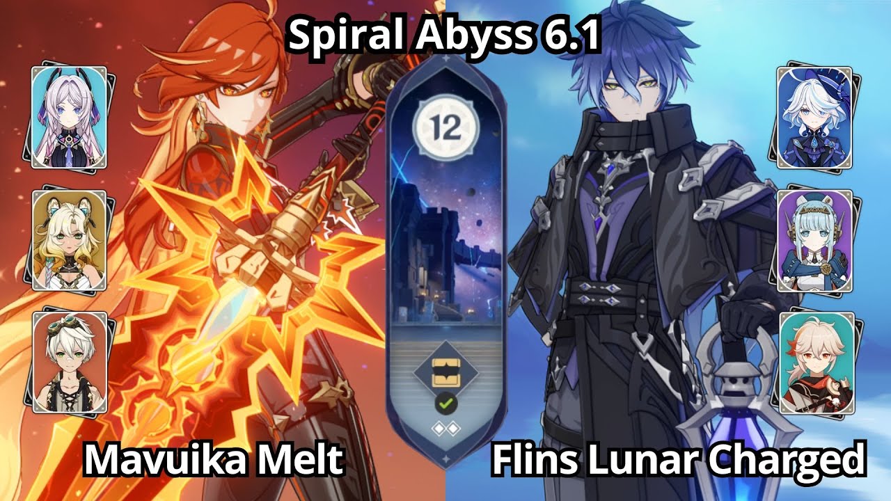 C0 Mavuika Melt & C0 Flins Lunar Charged - Spiral Abyss Floor 12 Genshin Impact 6.1