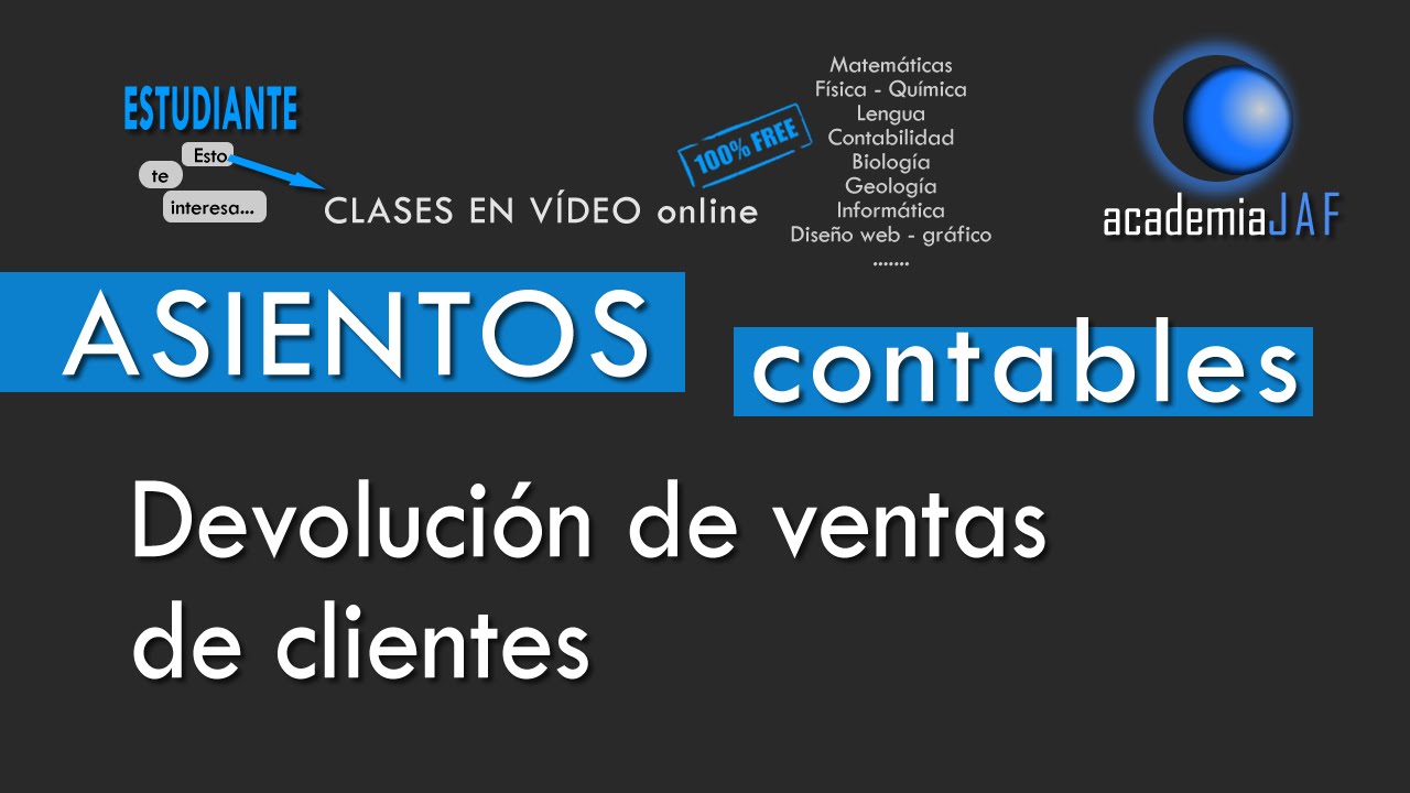 Devoluciones de Ventas de clientes - CONTABILIDAD - Asientos contables