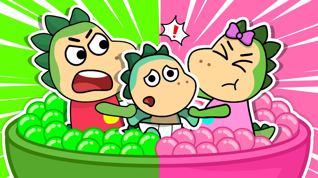 🍎 Pink vs. Green! 🍏Spike and Sparkle’s Supermarket Race! 😨🛒 and Other Stories for Kids by Fire Spike