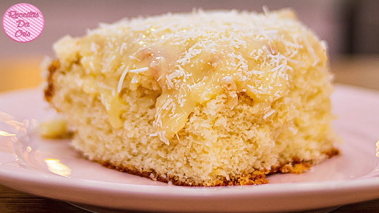 BOLO FOFINHO DE COCADA CREMOSA NA FORMA | F&Aacute;CIL E R&Aacute;PIDO | RECEITAS DA CRIS