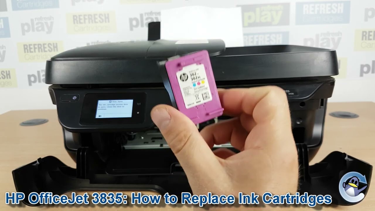 HP Officejet 3835: как заменить чернильные картриджи