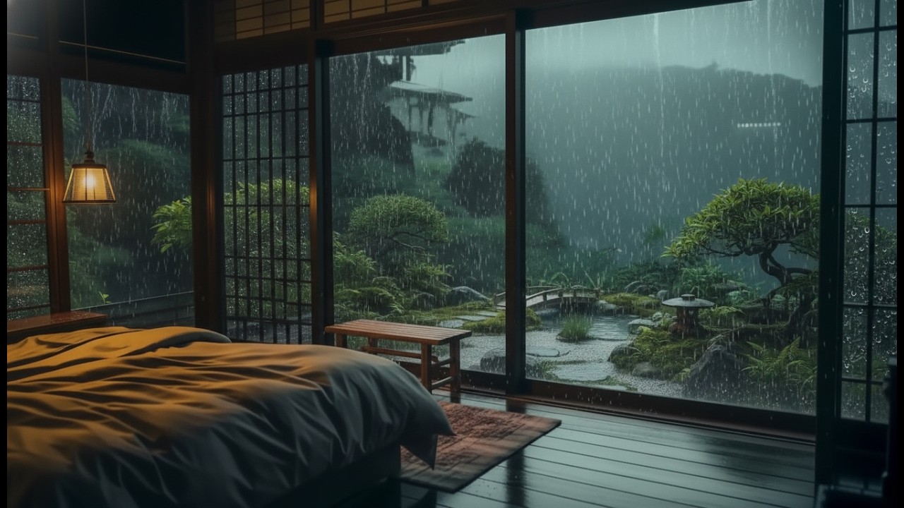 Peaceful Sleep Music with Rain Sounds – Cozy Bedroom for Night Rest