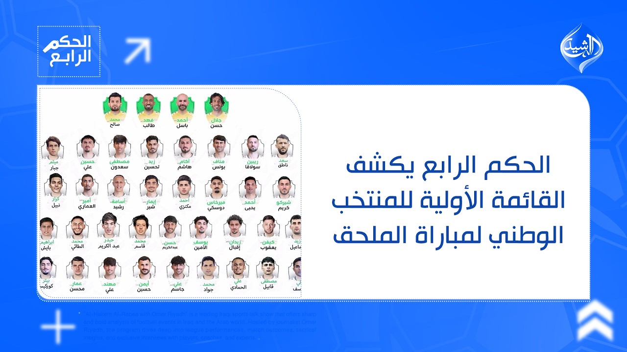 الحكم الرابع يكشف القائمة الأولية للمنتخب الوطني لمباراة الملحق العالمي