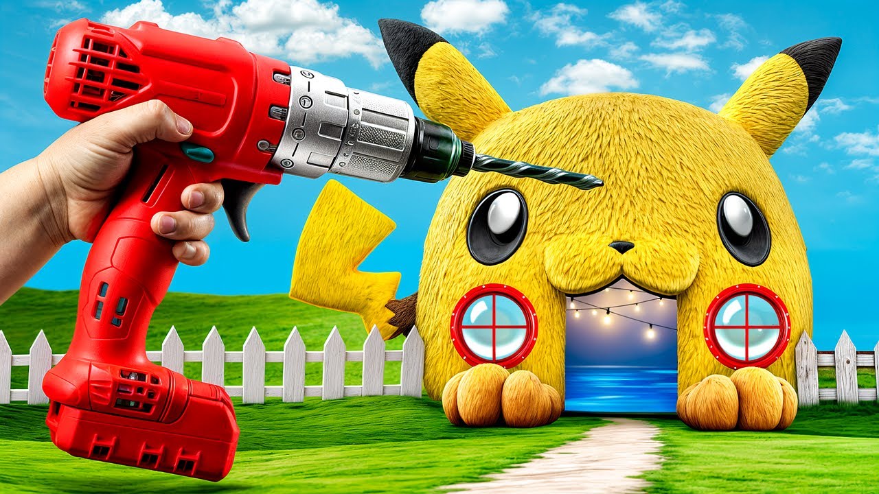 Wij Bouwen een Tiny House voor Pokémon! Pikachu vs Beedrill!