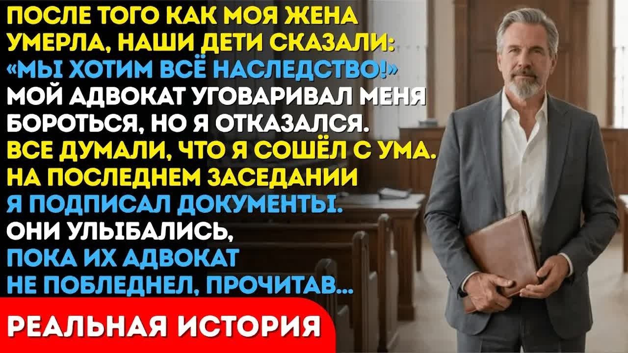 Дети требовали наследство. Их адвокат побледнел когда увидел второй документ