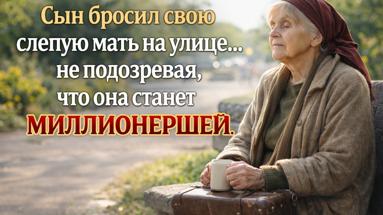 Сын бросил свою слепую мать на улице… не подозревая, что она станет миллионершей.